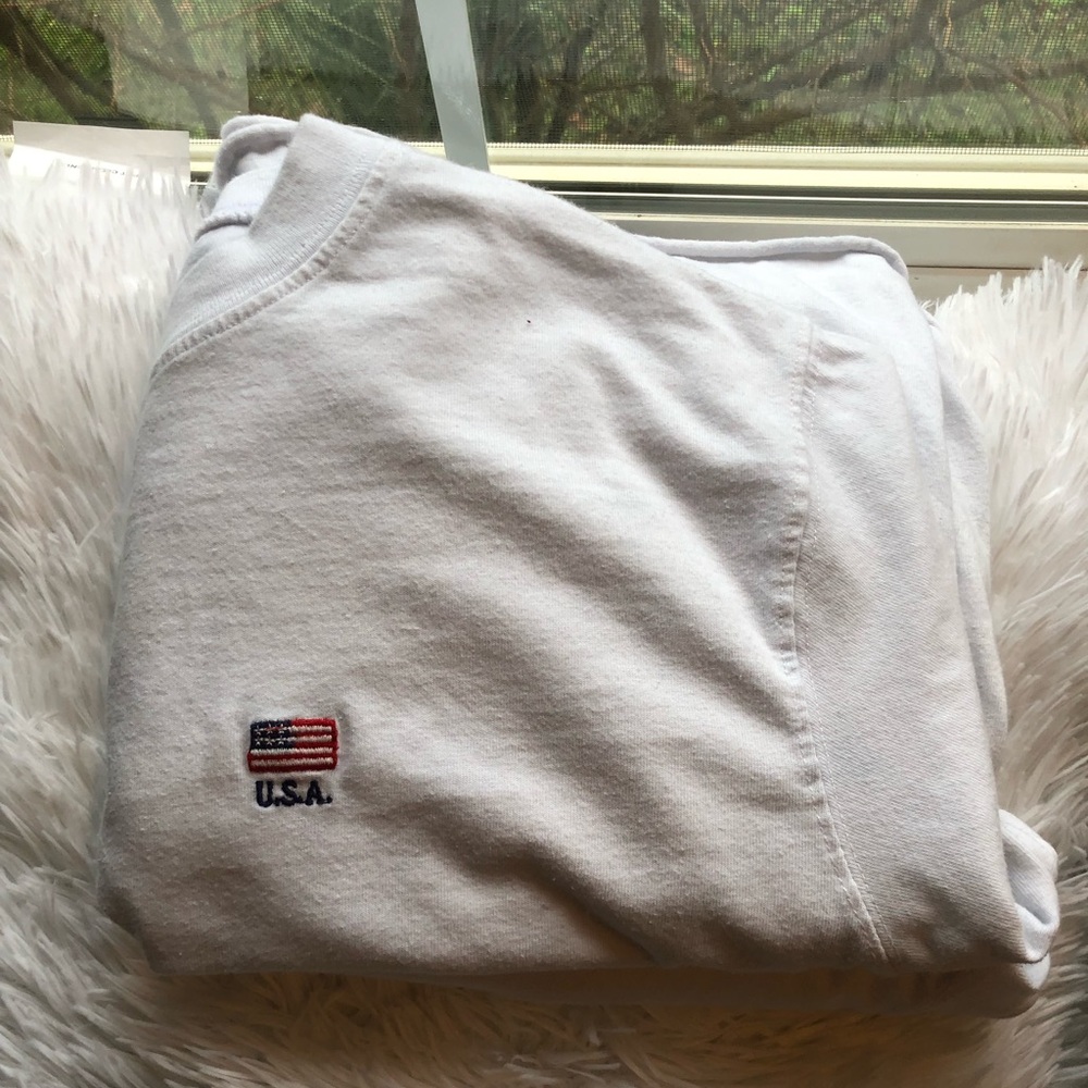 Brandy Melville Striped USA Long Sleeve Cropped